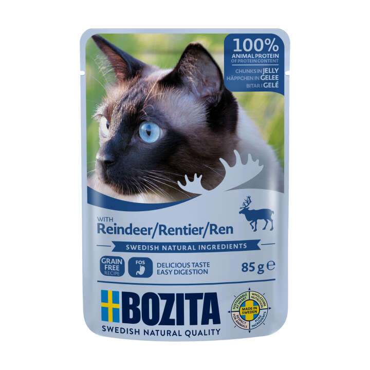 BOZITA Katzen-Nassfutter Häppchen in Gelee Rentier